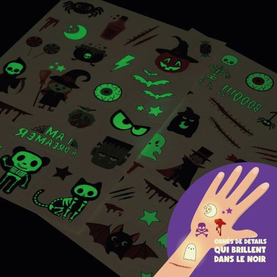 Tatouages Éphémères Halloween Lumineux - Legami | Art & Loisirs