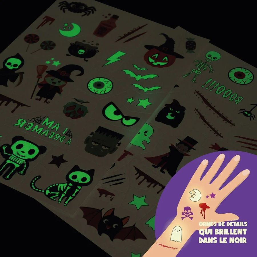 Tatouages Éphémères Halloween Lumineux - Legami | Art & Loisirs