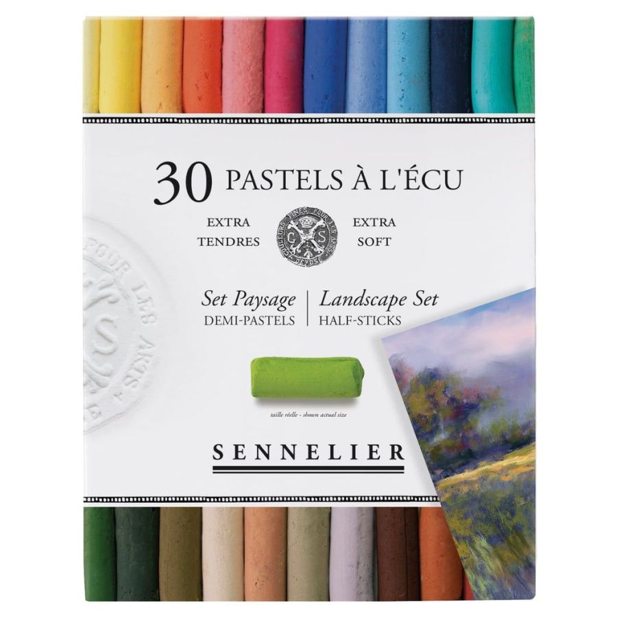 Etui pastel écu - Paysages de campagne - 30 demi pastels - Sennelier