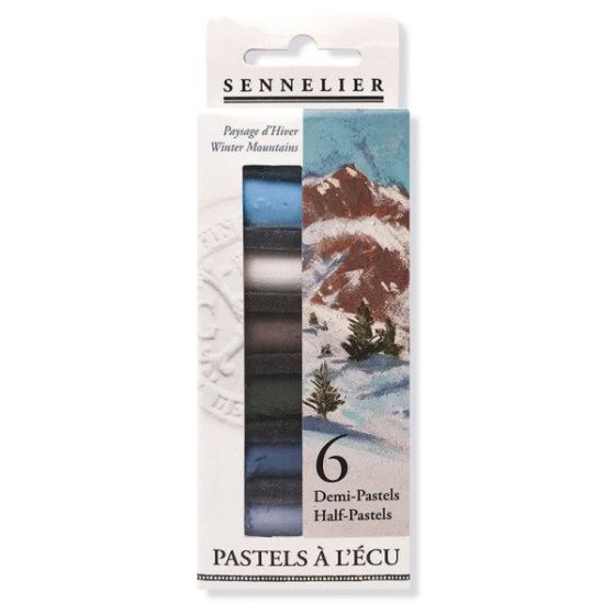 Boîte de 6 demi-pastels à l'écu - Paysage d'hiver - Sennelier