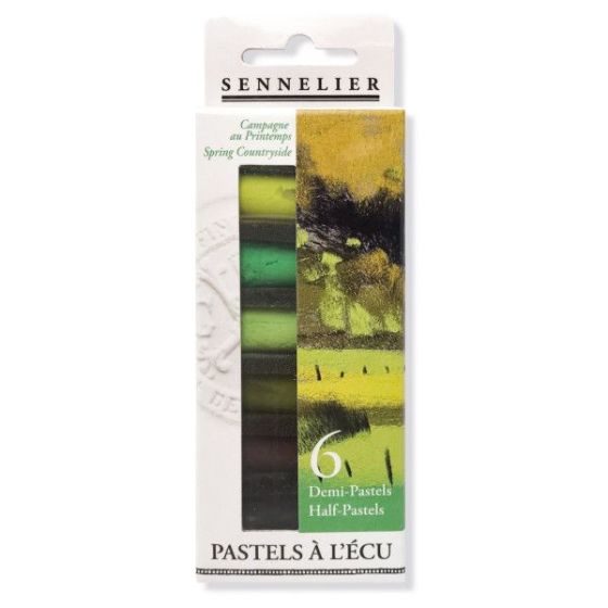Boîte de 6 demi-pastels à l'écu - Campagne au printemps - Sennelier