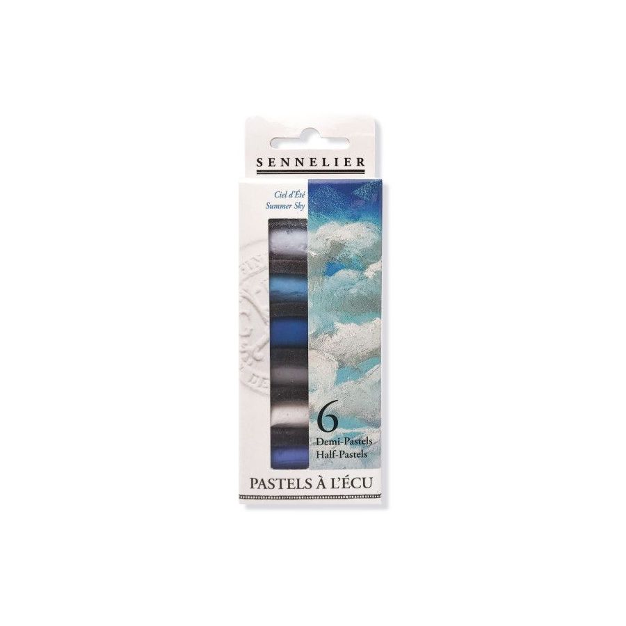 Boîte de 6 demi-pastels à l'écu - Ciel d'été - Sennelier