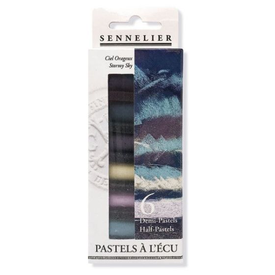 Boîte de 6 demi-pastels à l'écu - ciel orageux - Sennelier