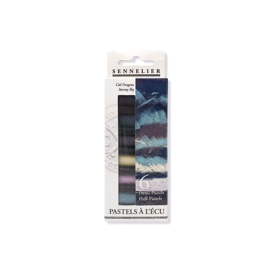 Boîte de 6 demi-pastels à l'écu - ciel orageux - Sennelier