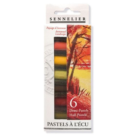Boîte de 6 demi-pastels à l'écu - Paysage d'automne - Sennelier