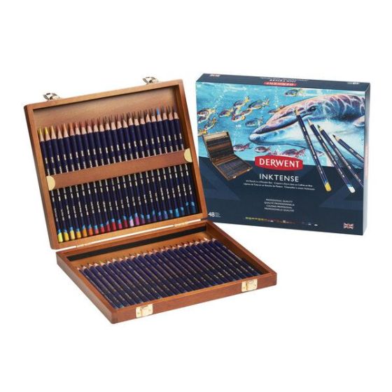 Derwent - Inktense - Coffret Bois 48 Crayons De Couleur aquarellables