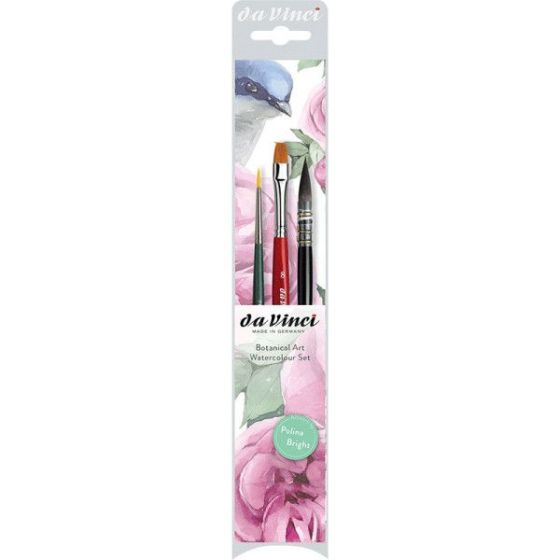 Pinceaux Aquarelle - Pour Motifs floraux - Lavis, rond et plat - Da Vinci