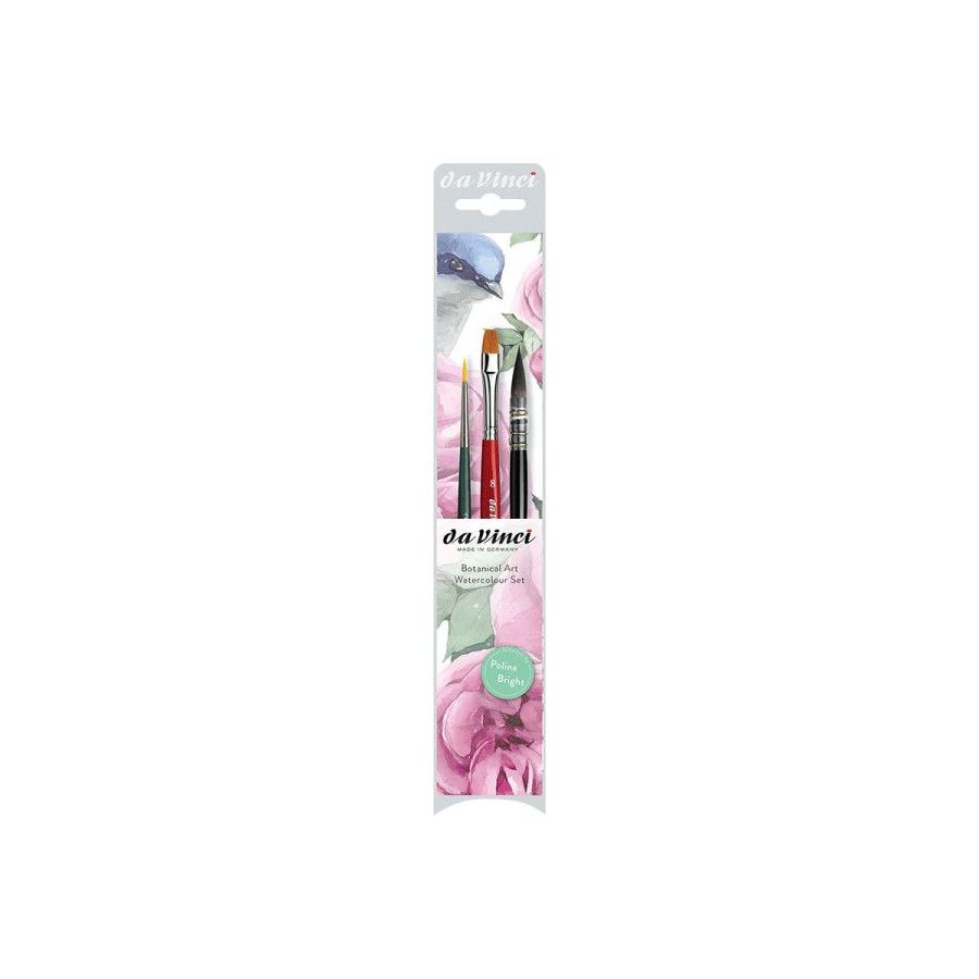 Pinceaux Aquarelle - Pour Motifs floraux - Lavis, rond et plat - Da Vinci