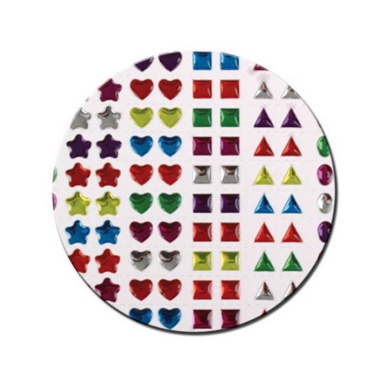 Kit 140 Stickers Strass - Cristal Adhésifs - Couleurs et formes assorties - Bi2l