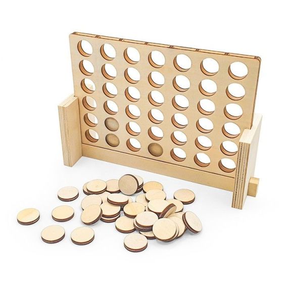 Jeu Puissance 4 en Bois - 25.5x17cm - Bi2l