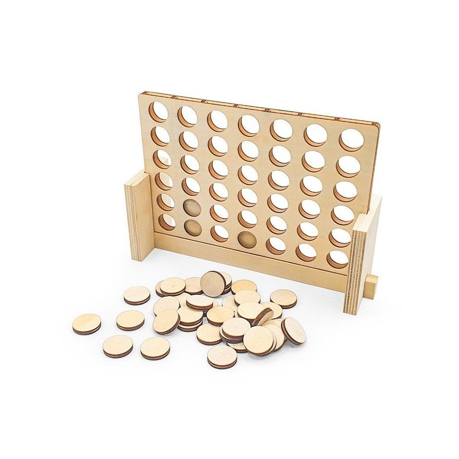 Jeu Puissance 4 en Bois - 25.5x17cm - Bi2l