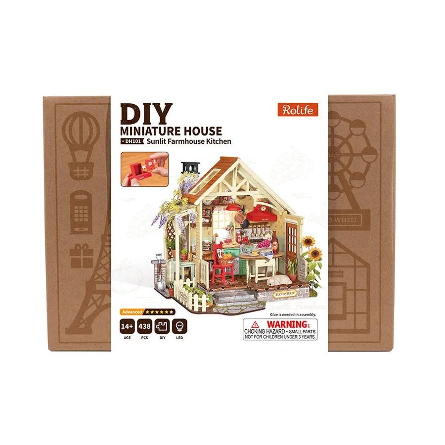 Maquette bois - Sunlit Farmhouse Kitchen- Rokr