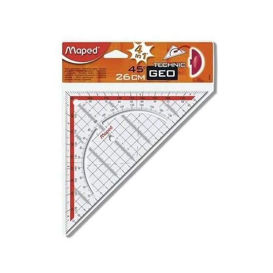 Equerre Géométrique & Rapporteur Technic - 45/26cm - Maped