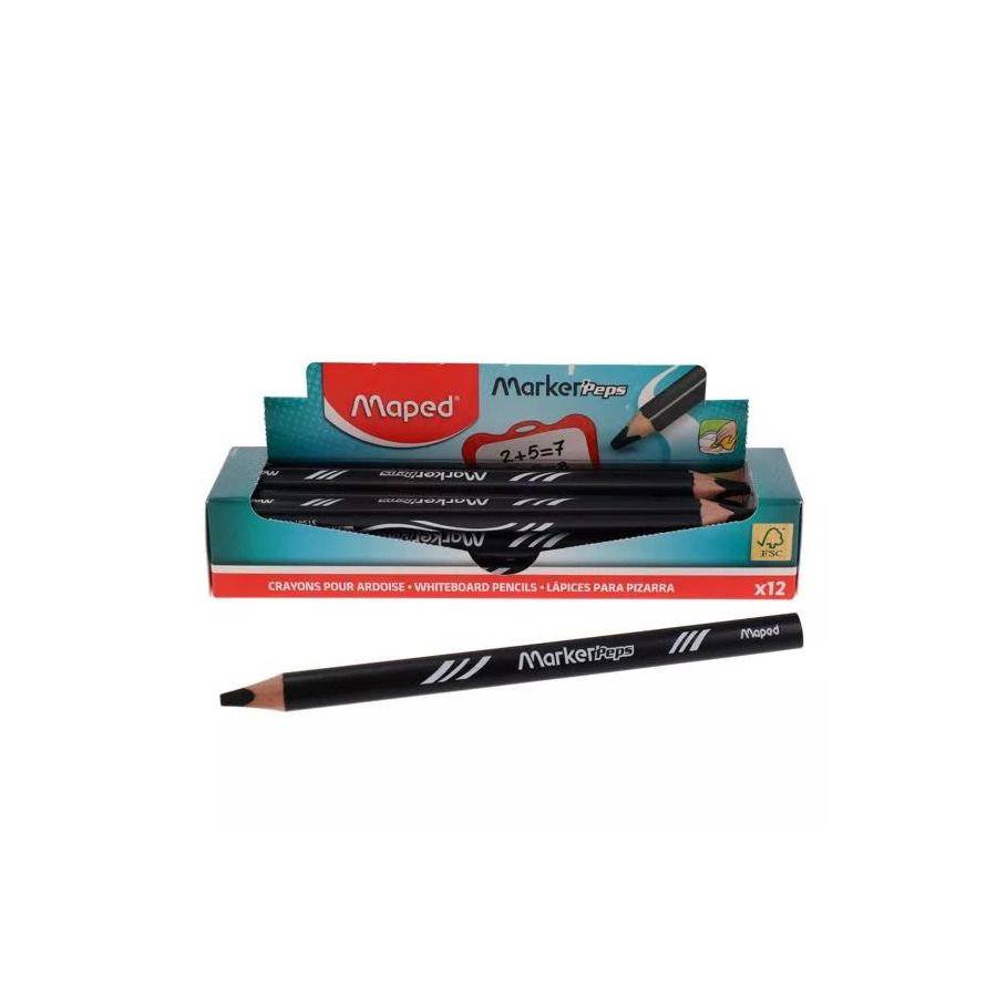 Crayon Effaçable Marker'Peps Wood noir - Maped