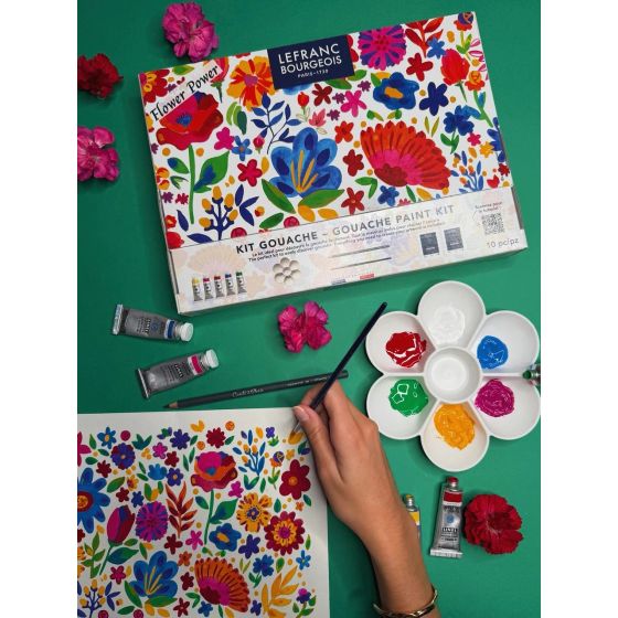 Kit Gouache Flower Power Lefranc Bourgeois | Art & Loisirs