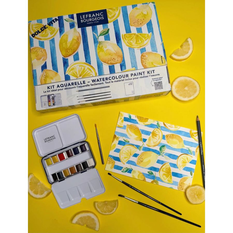 Kit Aquarelle Dolce Vita 12 demi-godets | Art & Loisirs
