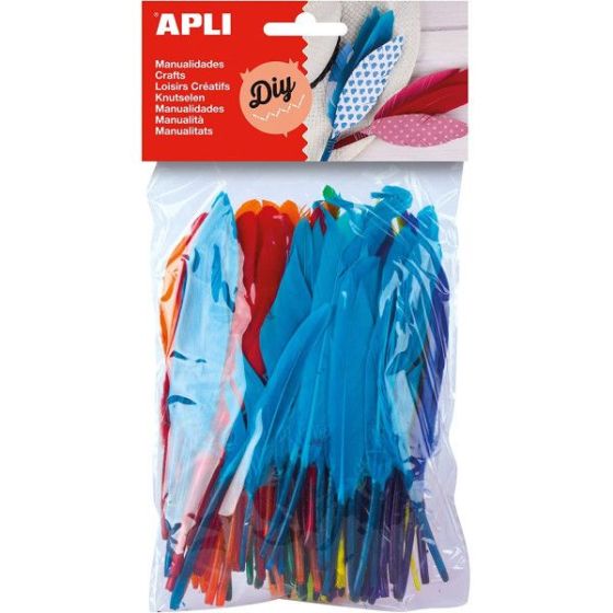 Sachet de 100 Plumes d'indien couleurs assorties - Apli