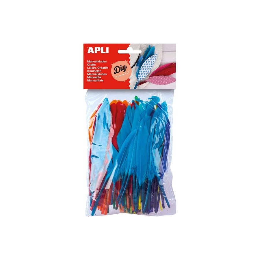 Sachet de 100 Plumes d'indien couleurs assorties - Apli