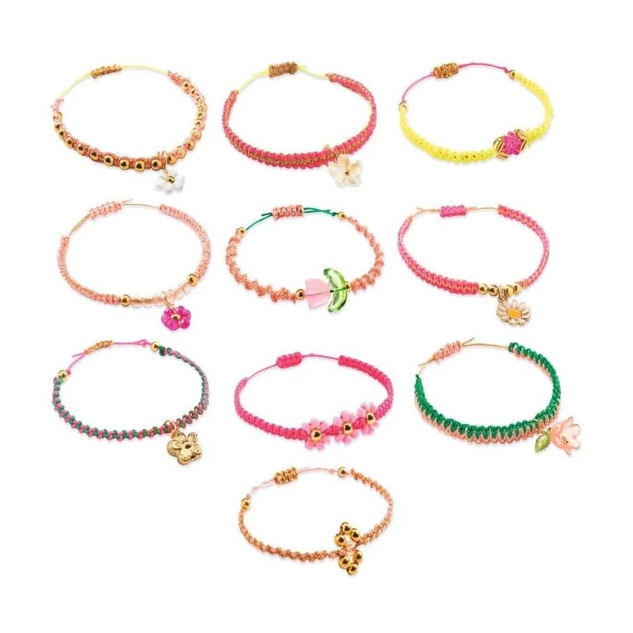 Kit Bracelets Macramé Roses Djeco - Enfants | Art & Loisirs