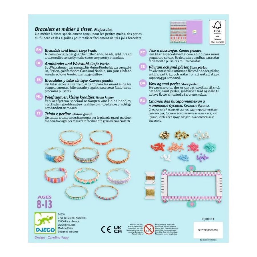 Kit Bracelets et métier à tisser Majuscules | Art & Loisirs