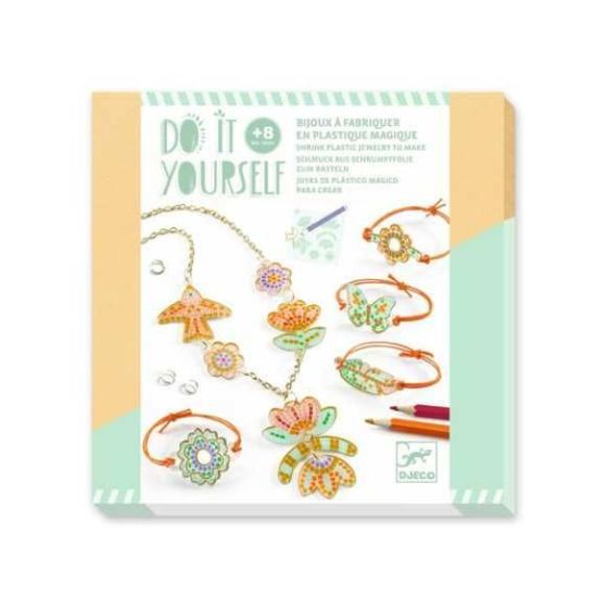 Bijoux à fabriquer en plastique magique Plume et lotus - Djeco