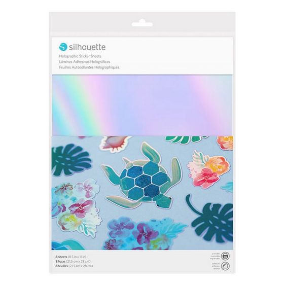 SILHOUETTE STICKER PAPIER HOLOGRAPHIQUE 8 FEUILLES 21,5X21,5X28CM IM#3139