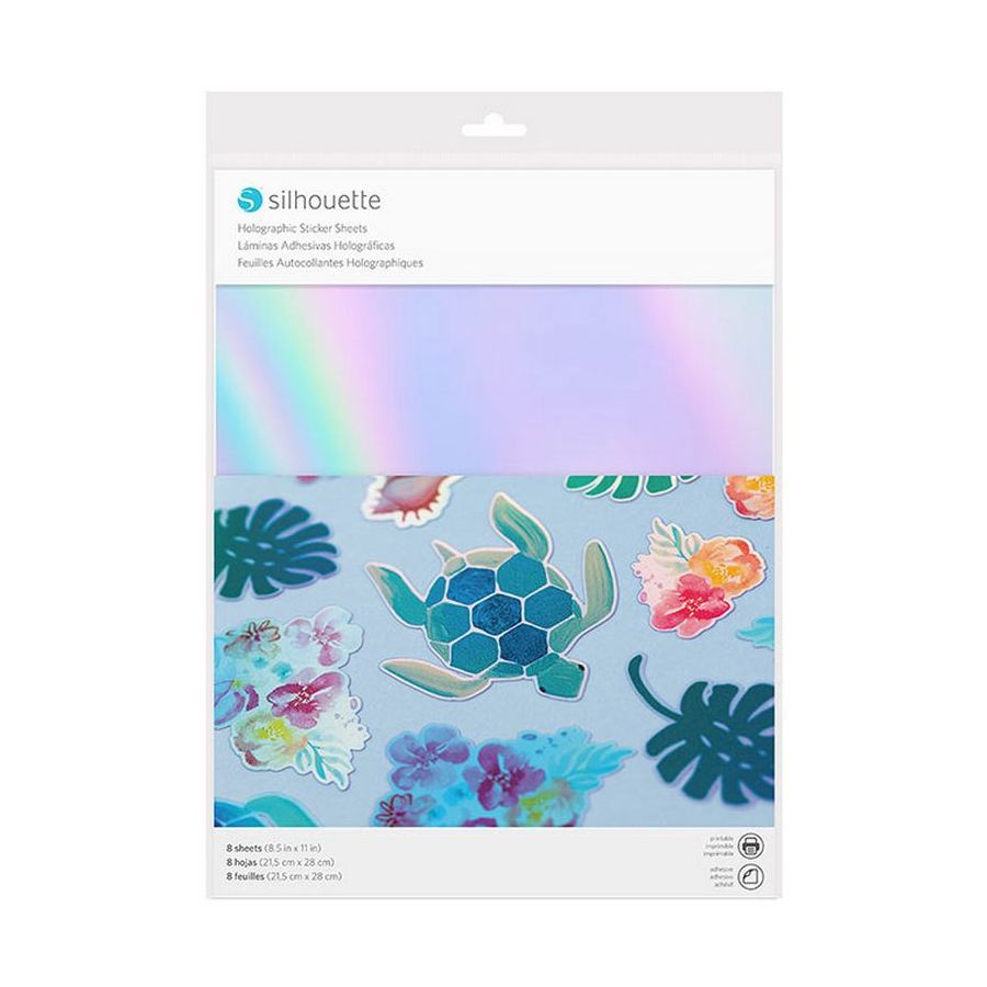 SILHOUETTE STICKER PAPIER HOLOGRAPHIQUE 8 FEUILLES 21,5X21,5X28CM IM#3139 SILHOUETTE STICKER PAPIER HOLOGRAPHIQUE 8 FEUILLES 21,5X21,5X28CM IM#3139
