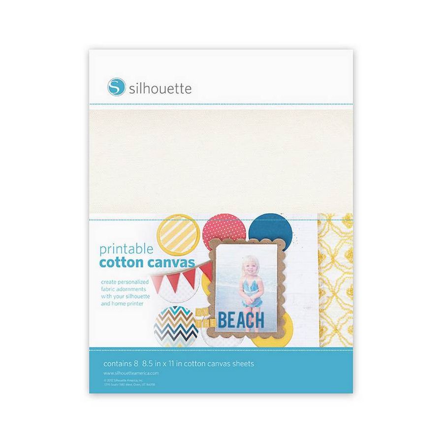 SILHOUETTE TOILE DE COTON IMPRIMABLE ADHESIVE 8 FEUILLES21,6X28CM IM#3148 SILHOUETTE TOILE DE COTON IMPRIMABLE ADHESIVE 8 FEUILLES21,6X28CM IM#3148
