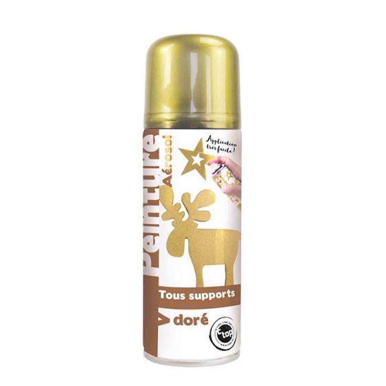 Bombe de peinture High gloss métallique - Doré - 200 ml - Peinture