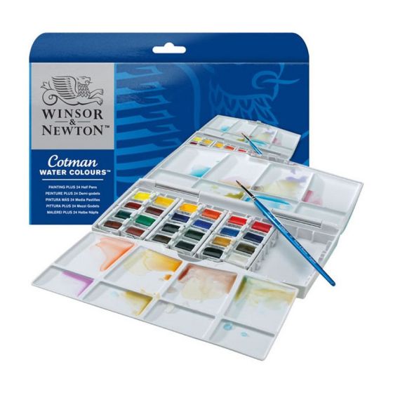 SET AQUARELLE FINE COTMAN 24 DEMI-GODETS IM#3321