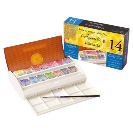 BOITE DE VOYAGE 14 DEMI-GODETS AQUARELLE IM#3404 BOITE DE VOYAGE 14 DEMI-GODETS AQUARELLE IM#3404