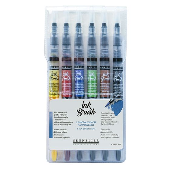 Pinceau A Reservoir D'Encre Ink Brush Set Standard 6 Couleurs