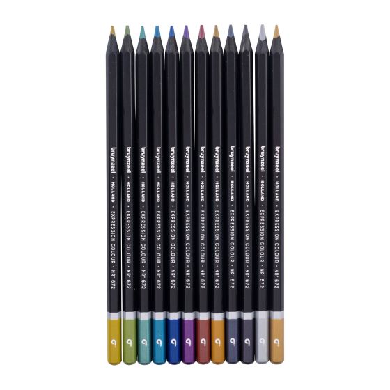Boite Metal 12 Crayons Couleurs Expression - Teintes Metalliques Boite Metal 12 Crayons Couleurs Expression - Teintes Metalliques