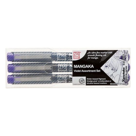 Pochette De 3 Feutres Mangaka Violets