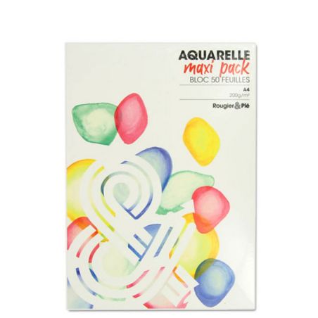 Rougier&Ple Maxi Bloc Aquarelle 200G 50 Feuilles