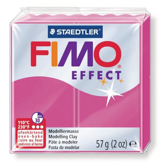 FIMO EFFECT COULEURS TRANSLUCIDES - PAILLETES - METAL - PHOSPHO Couleur:RUBIS QUARTZIM#4403