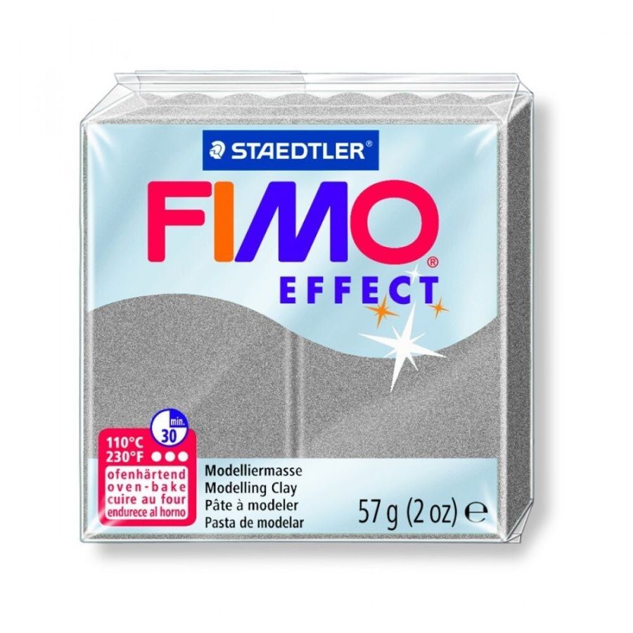 FIMO EFFECT COULEURS TRANSLUCIDES - PAILLETES - METAL - PHOSPHO Couleur:GRIS CLAIR PERLEIM#4404