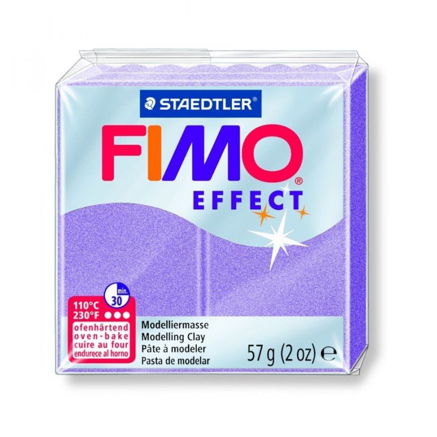FIMO EFFECT COULEURS TRANSLUCIDES - PAILLETES - METAL - PHOSPHO Couleur:LILAS PERLEIM#4405