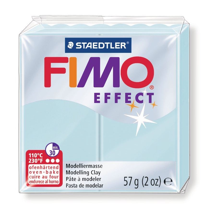 FIMO EFFECT COULEURS TRANSLUCIDES - PAILLETES - METAL - PHOSPHO Couleur:BLEU QUARTZIM#4408