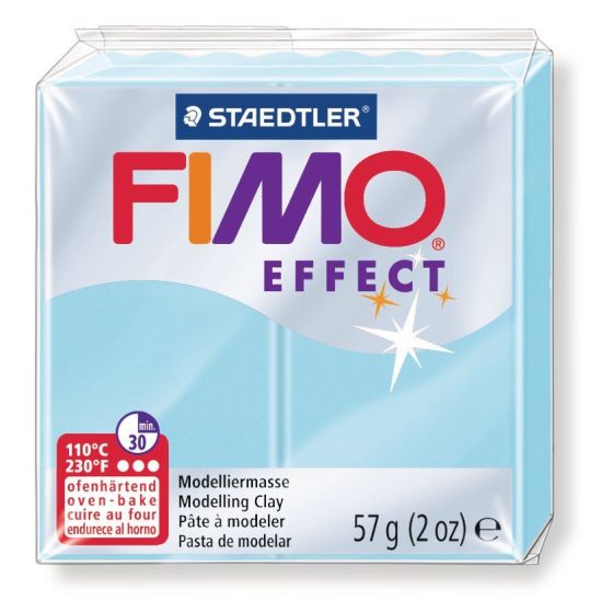 FIMO EFFECT COULEURS TRANSLUCIDES - PAILLETES - METAL - PHOSPHO Couleur:BLEU PASTELIM#4411