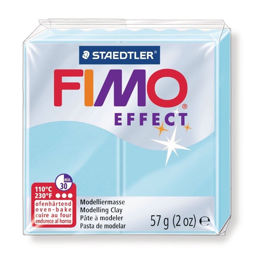 FIMO EFFECT COULEURS TRANSLUCIDES - PAILLETES - METAL - PHOSPHO Couleur:BLEU PASTELIM#4411