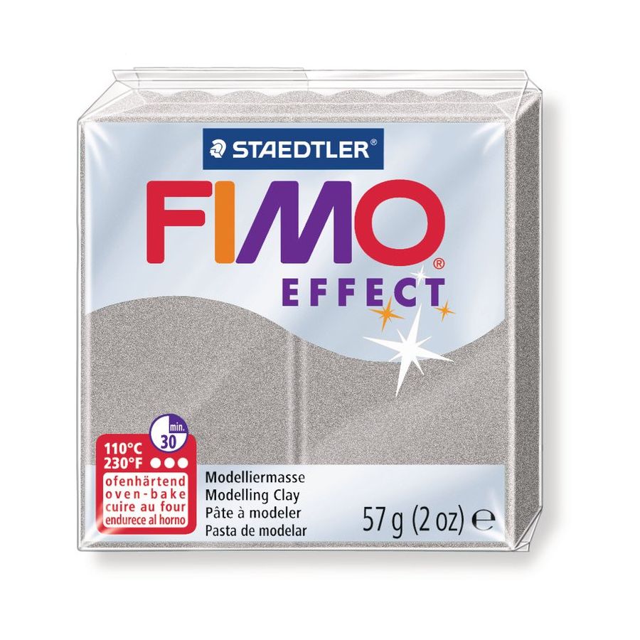 FIMO EFFECT COULEURS TRANSLUCIDES - PAILLETES - METAL - PHOSPHO Couleur:ARGENT METALLIQUEIM#4412
