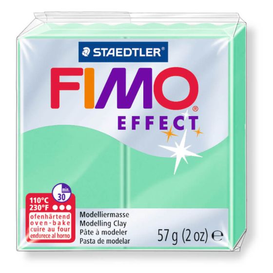 FIMO EFFECT COULEURS TRANSLUCIDES - PAILLETES - METAL - PHOSPHO Couleur:VERT JADE TRANSPARENTIM#4414