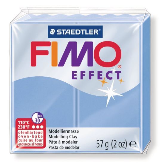 FIMO EFFECT COULEURS TRANSLUCIDES - PAILLETES - METAL - PHOSPHO Couleur:BLEU AGATE TRANSPARENTIM#4415