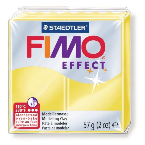 FIMO EFFECT COULEURS TRANSLUCIDES - PAILLETES - METAL - PHOSPHO Couleur:JAUNE TRANSPARENTIM#4416