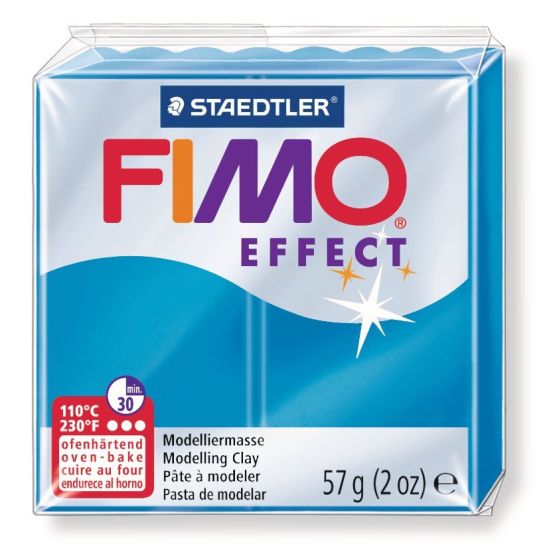 FIMO EFFECT COULEURS TRANSLUCIDES - PAILLETES - METAL - PHOSPHO Couleur:BLEU TRANSPARENTIM#4418