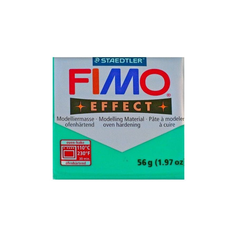 FIMO EFFECT COULEURS TRANSLUCIDES - PAILLETES - METAL - PHOSPHO Couleur:VERT TRANSPARENTIM#4425