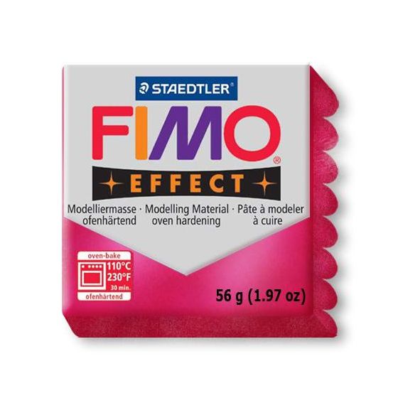 FIMO EFFECT COULEURS TRANSLUCIDES - PAILLETES - METAL - PHOSPHO Couleur:RUBIS METALLIQUEIM#4426