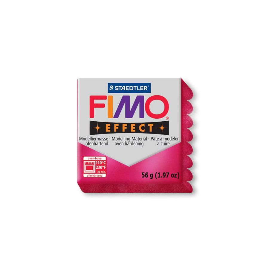 FIMO EFFECT COULEURS TRANSLUCIDES - PAILLETES - METAL - PHOSPHO Couleur:RUBIS METALLIQUEIM#4426