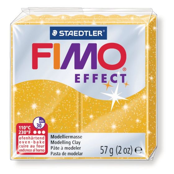 FIMO EFFECT COULEURS TRANSLUCIDES - PAILLETES - METAL - PHOSPHO Couleur:OR PAILLETEIM#4427